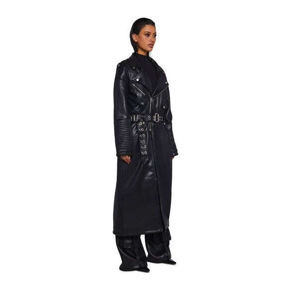 Current Mood Circuit Breaker Moto Trench Coat - Picture 4 of 6